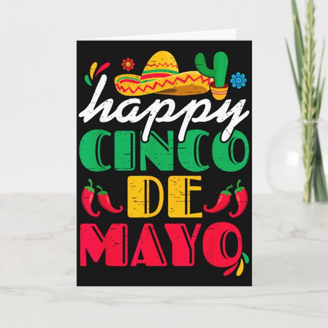 Glad cinco de mayo mexikansk sombrero margaritaGla Kort (Framsida)