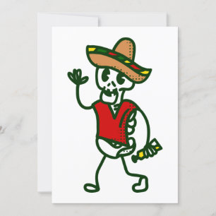 glad cinco de mayo skelett söt mexikansk inbjudningar