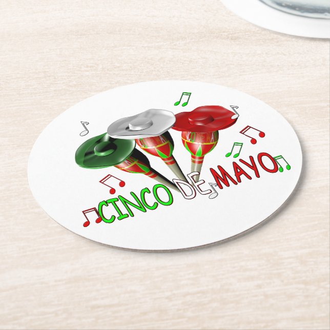 Glad Cinco de Mayo Underlägg Papper Rund (Vinklad)