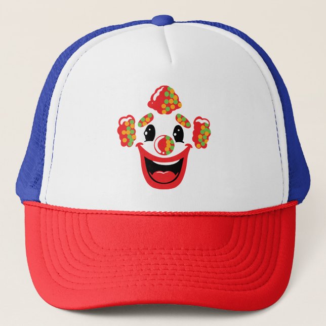 Glad Clown med Färgrikt Hår Keps (Framsida)