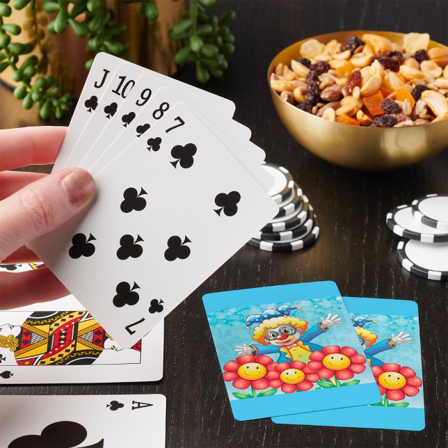 Glad Clown och Leende Blommor Casinokort (Skapare uppladdad)