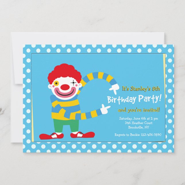 Glad Clown Två Inbjudan (Framsida)