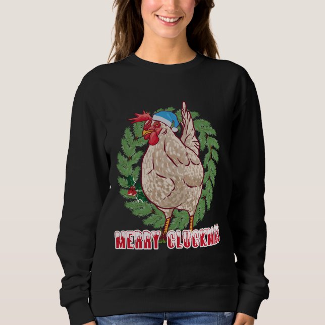 Glad Cluckmas - Julkyckling T Shirt (Framsida)