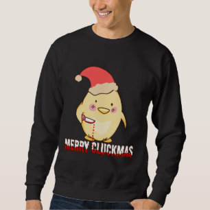 Glad Cluckmas, Rolig julkyckling Lång Ärmad Tröja