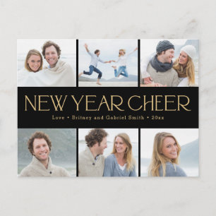 Glad Collage Gott Nytt År Fotokort Helg Vykort