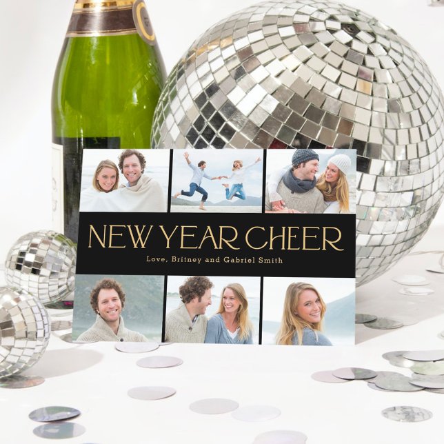 Glad collage Gott nytt år vykort (Skapare uppladdad)