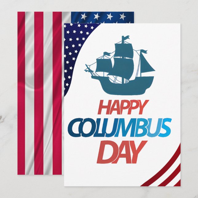 Glad Columbus Day Inbjudningar (Fram/baksida)