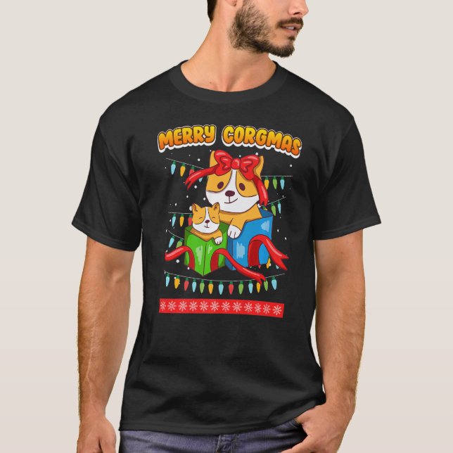 Glad Corgmas Corgi hundar Premium_1 T Shirt (Framsida)