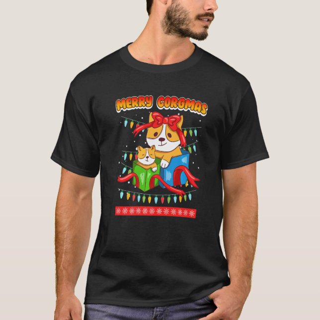 Glad Corgmas Corgi hundar T Shirt (Framsida)