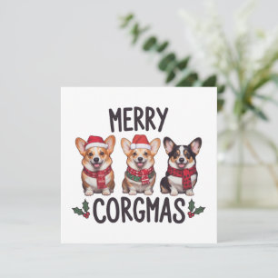 Glad Corgmas Santa Hatt Jul Corgi Hund Mamma Julkort