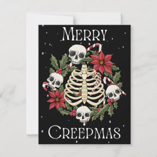 Glad Creepmas Krans Julkort