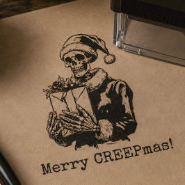 Glad Creepmas Skelett Gotisk Jul Självfärgande Stämpel
