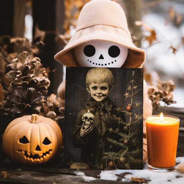 Glad Creepmas Skumtomte Gotisk Vintage Kort (Skapare uppladdad)