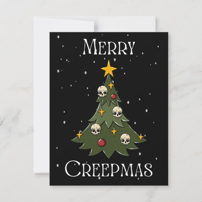 Glad Creepmas Träd Julkort (Framsida)