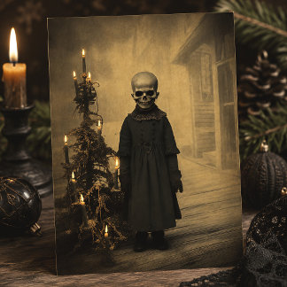 Glad Creepmas Victorinsk Skelett Gotisk Jul Vykort