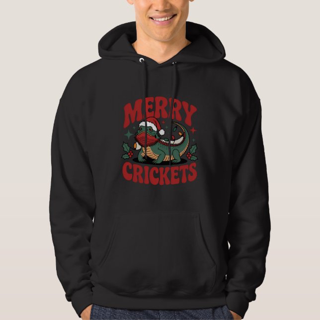 Glad cricket reptil juldesign hoodie (Framsida)