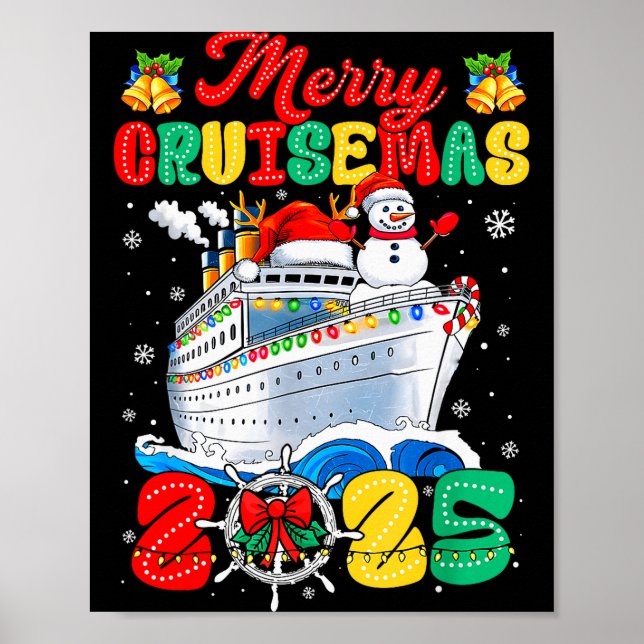 Glad Cruisemas 2025 Jul Santa Groovy Kryssning Poster (Framsidan)