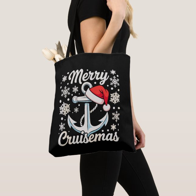 Glad Cruisemas Ankar Sanktopps Hatt Julkryssning Tygkasse (Närbild)