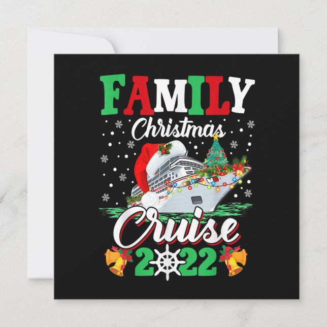 Glad Cruisemas Familj Julkryssning 2022 Roligt Inbjudningar (Framsida)