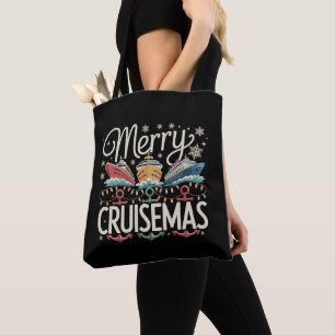 Glad Cruisemas Kryssnings Familj Jul Högtid Tygkasse