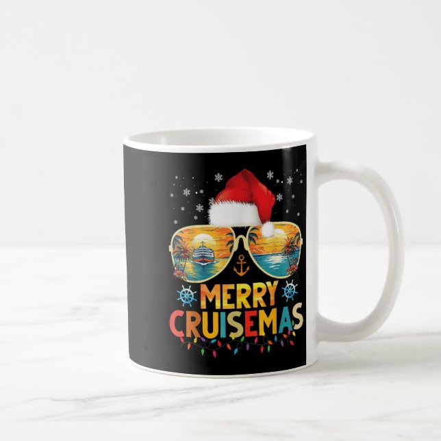 Glad Cruisemas Santa Hatt Retro Kryssningsfartyg K Kaffemugg (Höger)