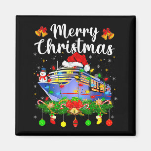 Glad Cruisemas Xmas Belysning Tomte Kryssningsfart Magnet