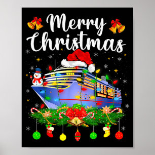 Glad Cruisemas Xmas Ljusfest Santa Kryssningsfarty Poster