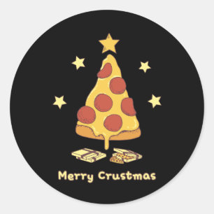 Glad Crustmas - Pizza jul Runt Klistermärke