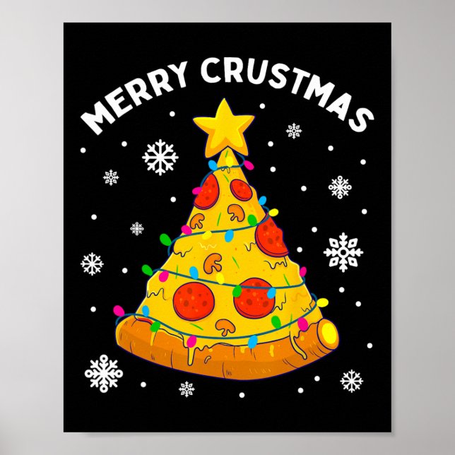 Glad Crustmas Pizza Julgran Xmas presenter Barn Poster (Framsidan)