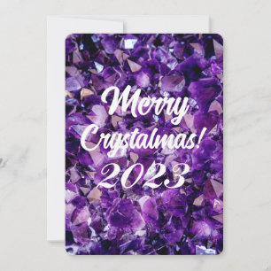 Glad Crystalmas 2023 Lila Ametist Kristall Julkort