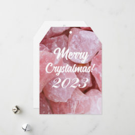 Glad Crystalmas 2023 Rosa Rosenkvarts Kristall Julkort