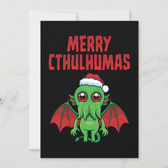 Glad Cthulhmas Julhälsningar Julkort (Framsida)