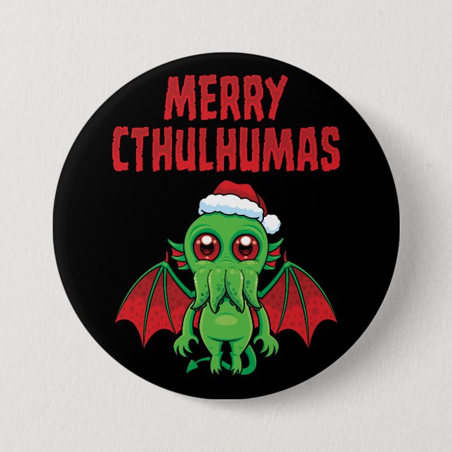 Glad Cthulhumas Säsongshälsningar Knapp (Framsida)