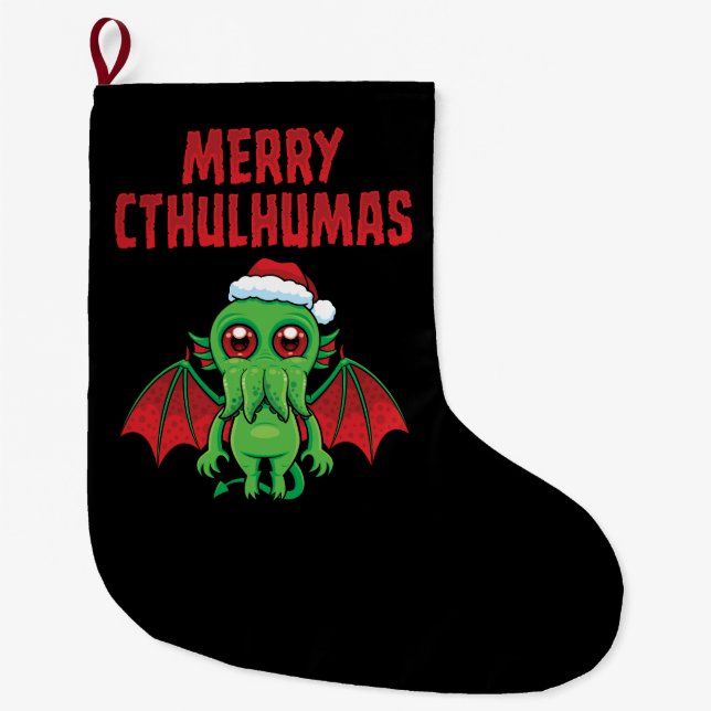 Glad Cthulhumas Säsongshälsningar Stor Julstrumpa (Framsidan)