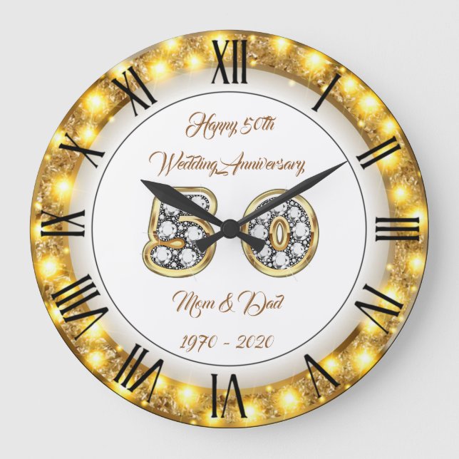 Glad Customize Guld 50-årsjubileum Stor Klocka (Framsida)