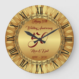 Glad Customize Guld 50-årsjubileum Stor Klocka