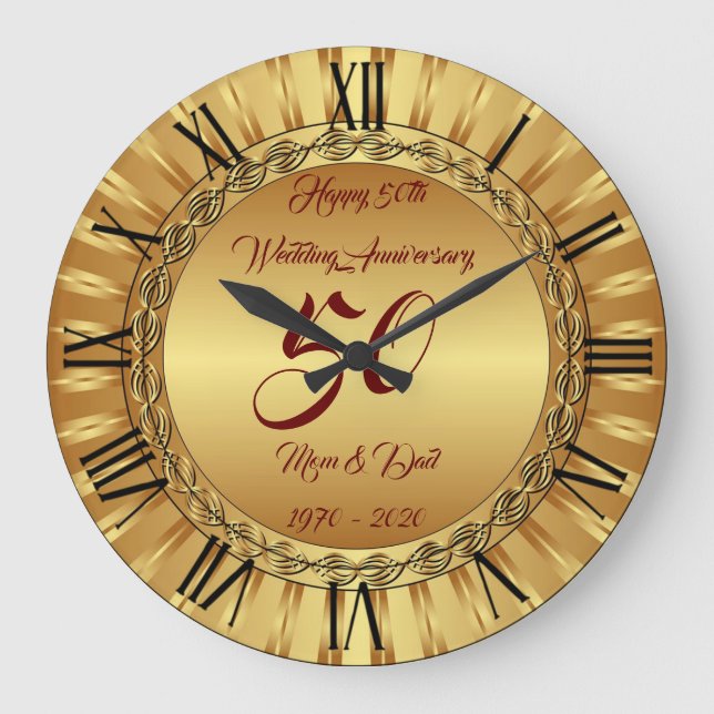 Glad Customize Guld 50-årsjubileum Stor Klocka (Framsida)