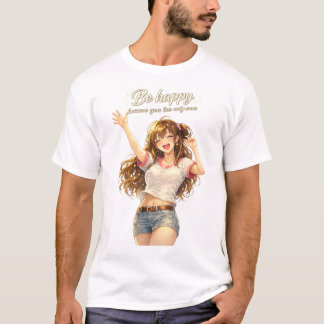 Glad Cute Anime Tjej T-Shirt