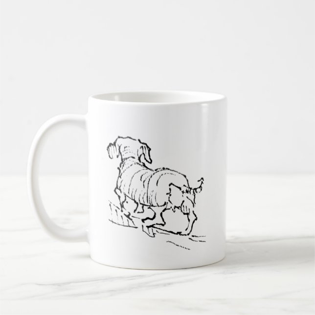 Glad Dachshund-mugg – Korvhund Kaffe Mugg (Vänster)