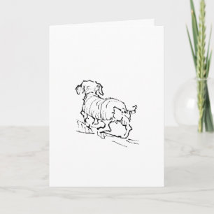 Glad Dachshund – Teckning av Sausage Dog Kort