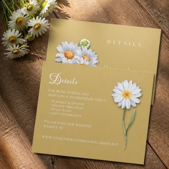 Glad Daisy Bröllopsdetaljer Bifogad Kort (Skapare uppladdad)