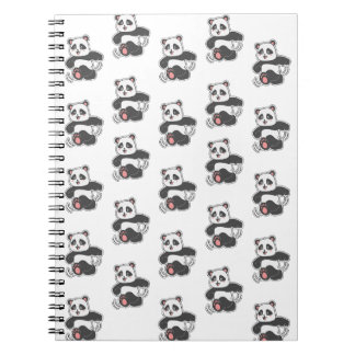 Glad Dansande Panda Klistermärke Mönster Anteckningsbok