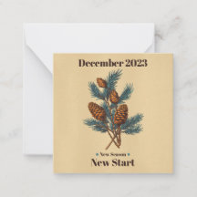 Glad decemberhälsningskort med granbarr och