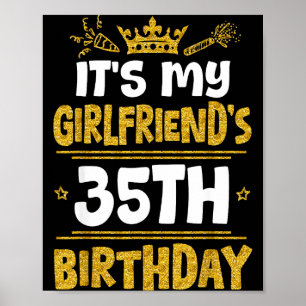 Glad det är min flickväns 35-årsdag 1990 35 år poster