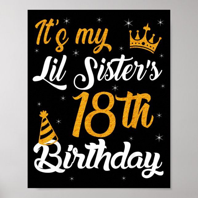 Glad det är min lillasysters 18-årsdag 2007 18 år poster (Framsidan)