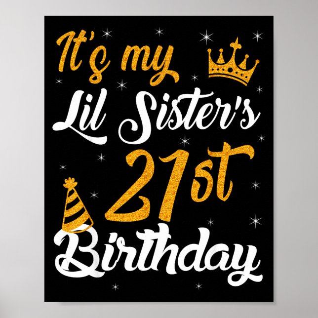 Glad det är min lillasysters 21-årsdag 2004 21 år poster (Framsidan)
