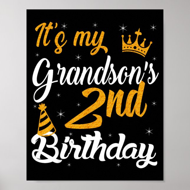 Glad det är min sonsons 2-årsdag 2023 2 år gammal poster (Framsidan)