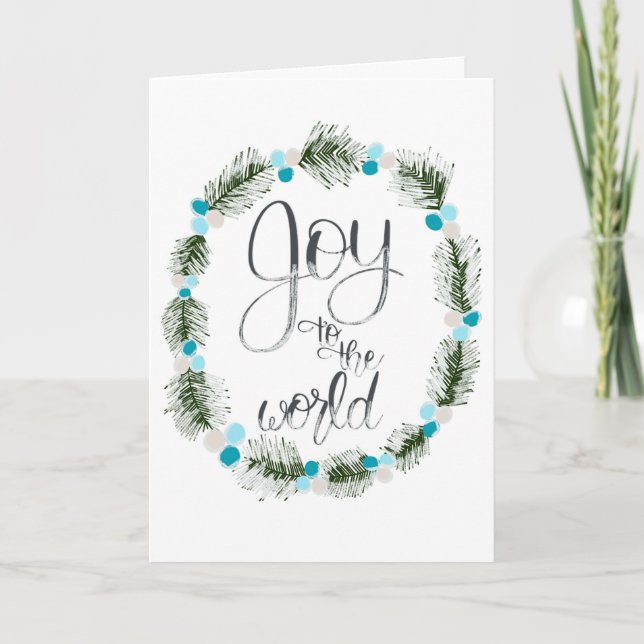 Gläd dig i världsalltet Blåbärs julkort Kort (Framsida)