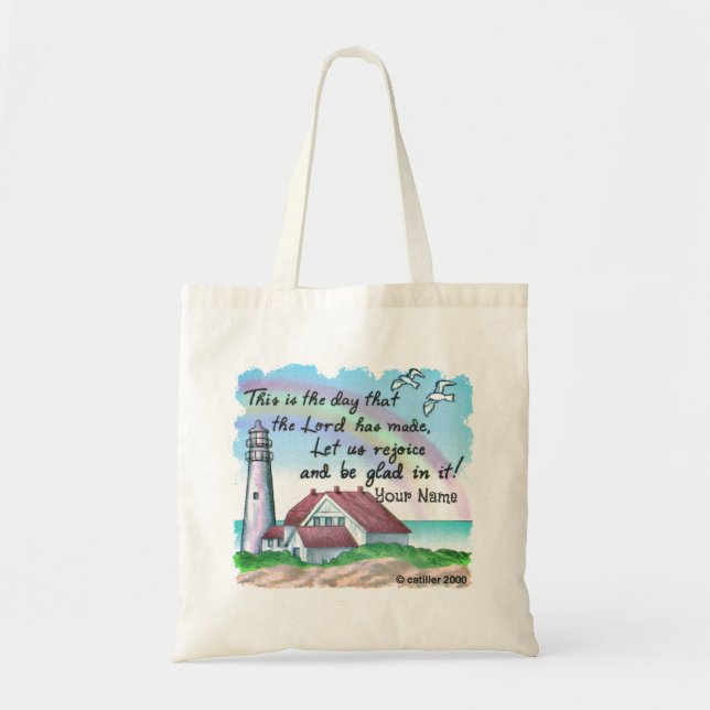 Gläd dig Kristna fyr Totebag Tygkasse (Framsidan)