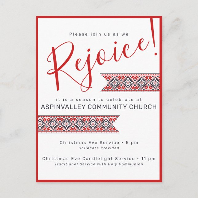 Gläd dig | Slavisk julstjärna folkkonst Vykort (Framsida)